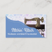  antieke naaimachine naaisters steken visitekaartje (Voorkant)