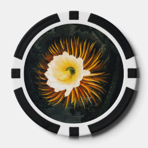 Antieke Nachtbloeiende Cereus Gotische Kunst Poker Chips