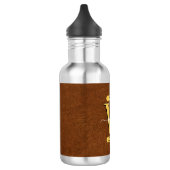 Antieke namaakleer en gouden monogram  waterfles  (Links)