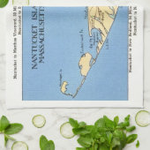 Antieke Nantucket kaart  Theedoek (Gevouwen)