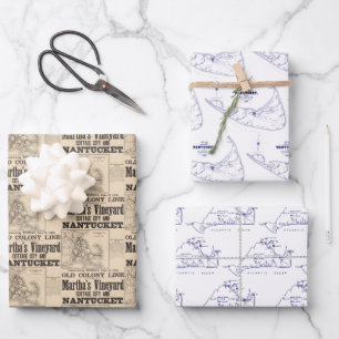Antieke Nantucket, Martha's Vineyard Inpakpapier Vel