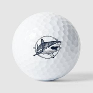 Antieke Nautilus Grote Witte Haai Golfballen