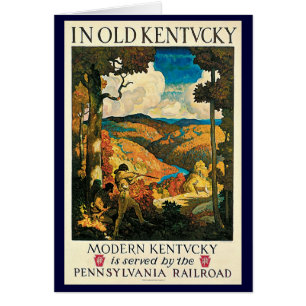 Antieke NC Wyeth-reisposter, In Old Kentucky