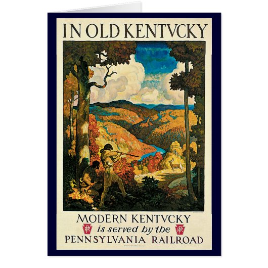 Antieke NC Wyeth-reisposter, In Old Kentucky (Voorkant)
