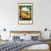 Antieke NC Wyeth-reisposter, In Old Kentucky Canvas Afdruk (Insitu (Slaapkamer))