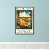 Antieke NC Wyeth-reisposter, In Old Kentucky Canvas Afdruk (Insitu (Houten vloer))