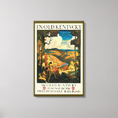 Antieke NC Wyeth-reisposter, In Old Kentucky Canvas Afdruk (Voorkant)