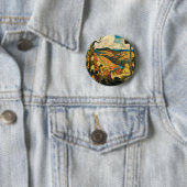 Antieke NC Wyeth-reisposter, In Old Kentucky Ronde Button 5,7 Cm (In situ)