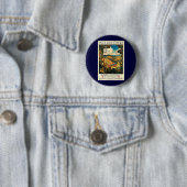Antieke NC Wyeth-reisposter, In Old Kentucky Ronde Button 5,7 Cm (In situ)