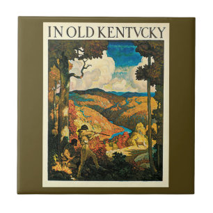 Antieke NC Wyeth-reisposter, In Old Kentucky Tegeltje