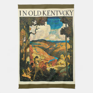 Antieke NC Wyeth-reisposter, In Old Kentucky Theedoek