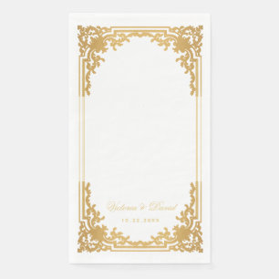 Antieke nep gouden bruiloft Elegant Schrijfschrift Servet
