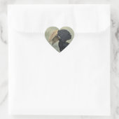 Antieke neushoornvogel vogel schildering hart sticker (Tas)