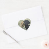 Antieke neushoornvogel vogel schildering hart sticker (Envelop)