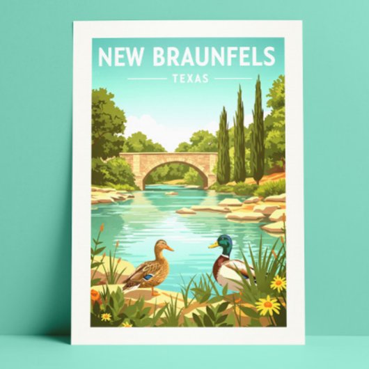 Antieke New Braunfels Texas Briefkaart