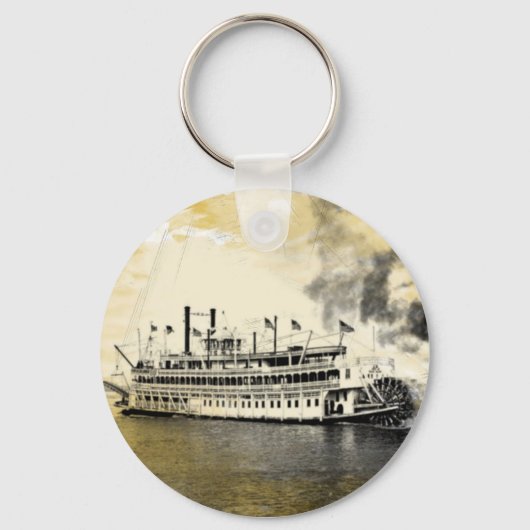 Antieke New Orleans Stern Wheeler Sleutelhanger (Voorkant)