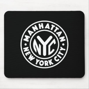 Antieke New York City Circle Manhattan Wit Muismat