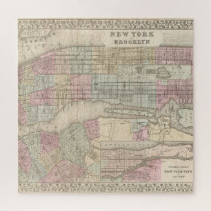 Antieke New York City kaart Legpuzzel