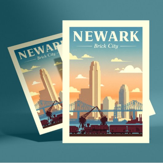 Antieke Newark New Jersey Briefkaart