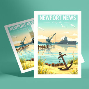 Antieke Newport News Virginia Briefkaart