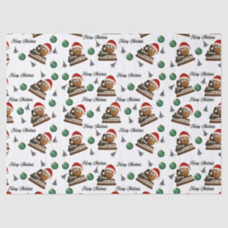 Antieke noot met retro telefoon kerstpatroon tissuepapier