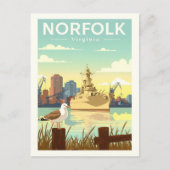 Antieke Norfolk Virginia Briefkaart (Voorkant)