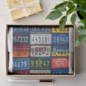 Antieke nummerplaat tissuepapier (Geschenk)