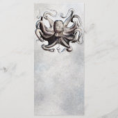 Antieke Octopus Strand Bruiloft Elegante Menu Kaar (Achterkant)