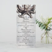 Antieke Octopus Strand Bruiloft Elegante Menu Kaar (Staand voorkant)