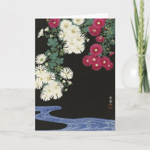 Antieke Ohara Koson Chrysanthemum Kunst Kaart