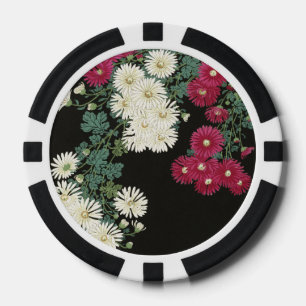 Antieke Ohara Koson Chrysanthemum Kunst Poker Chips
