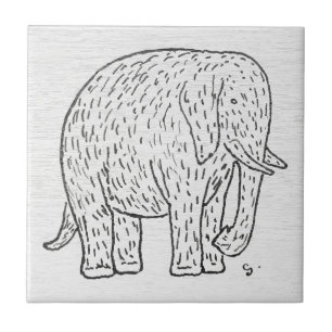 Antieke Olifant Sketch Keramische Tegel Tegeltje