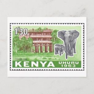 Antieke olifantstempel uit Kenia jaren 60 Briefkaart