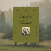 Antieke olijfgroene foto save the date