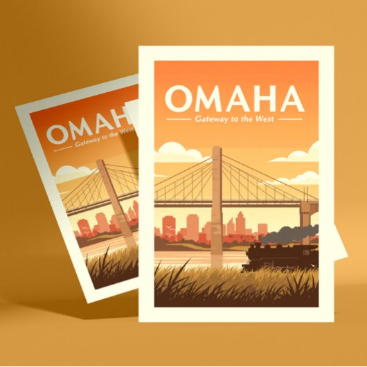 Antieke Omaha Nebraska Briefkaart