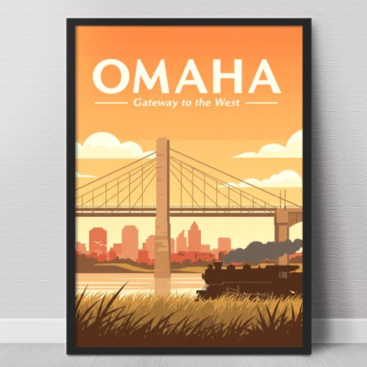 Antieke Omaha Nebraska Poster