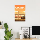 Antieke Omaha Nebraska Poster (Thuiskantoor)