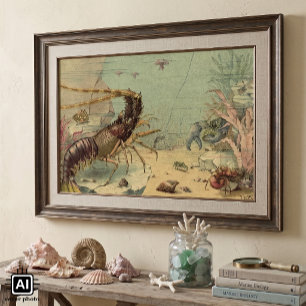 Antieke Onderwater Zeeleven, Dieren in de Oceaan Poster