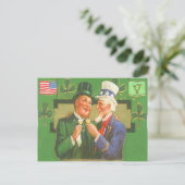 Antieke oom Sam kabouter St. Patrick's Day kaart (Staand voorkant)