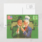 Antieke oom Sam kabouter St. Patrick's Day kaart (Voorkant / Achterkant)