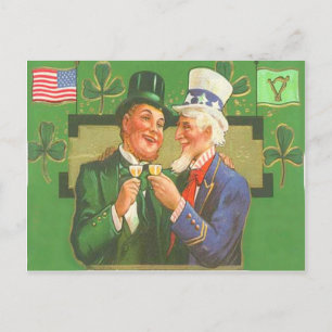 Antieke oom Sam kabouter St. Patrick's Day kaart