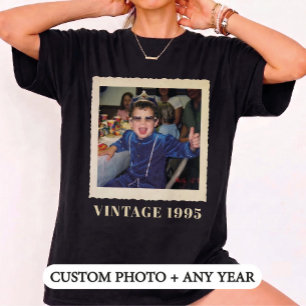Antieke op maat gemaakte geboortejaar retro fotoli t-shirt
