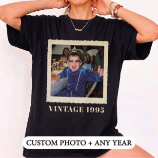 Antieke op maat gemaakte geboortejaar retro fotoli t-shirt