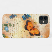 Antieke Oranje Vlinder Ephemera Case-Mate iPhone Case (Achterkant (horizontaal))