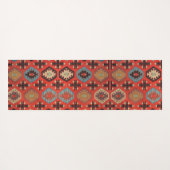 Antieke Oriëntaalse Oranje Rode Koerdische Kilim Yogamat (Achterkant (horizontaal))