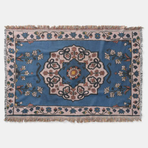 Antieke Oriëntaalse Turkse Perzische Tapijt Blauw Deken