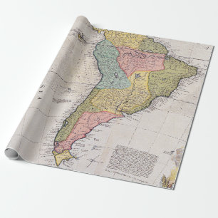 Antieke oude kaart met Potosi zilver gravure Cadeaupapier
