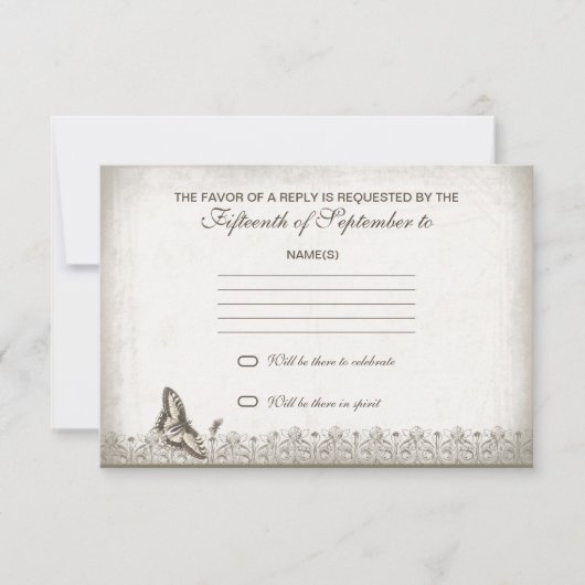 antieke oude trouwer RSVP (Voorkant)