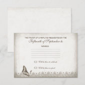 antieke oude trouwer RSVP (Voorkant / Achterkant)