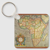 Antieke Oude Wereld Gerardus Mercator Kaart van Af Sleutelhanger (Voorkant)